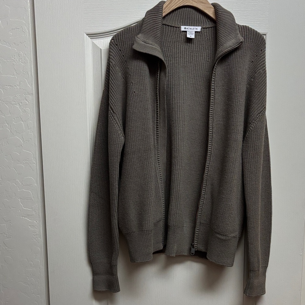 Athleta Women's Brown Zip-Up Cardigan